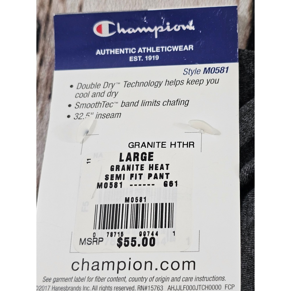 Champion SmoothTec Semi Fit Pant Womens Large Granite Heather Grey Wide Leg NEW - Picture 4 of 8